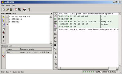 Look RS232 - Debug data transfers with this  RS232 monitor